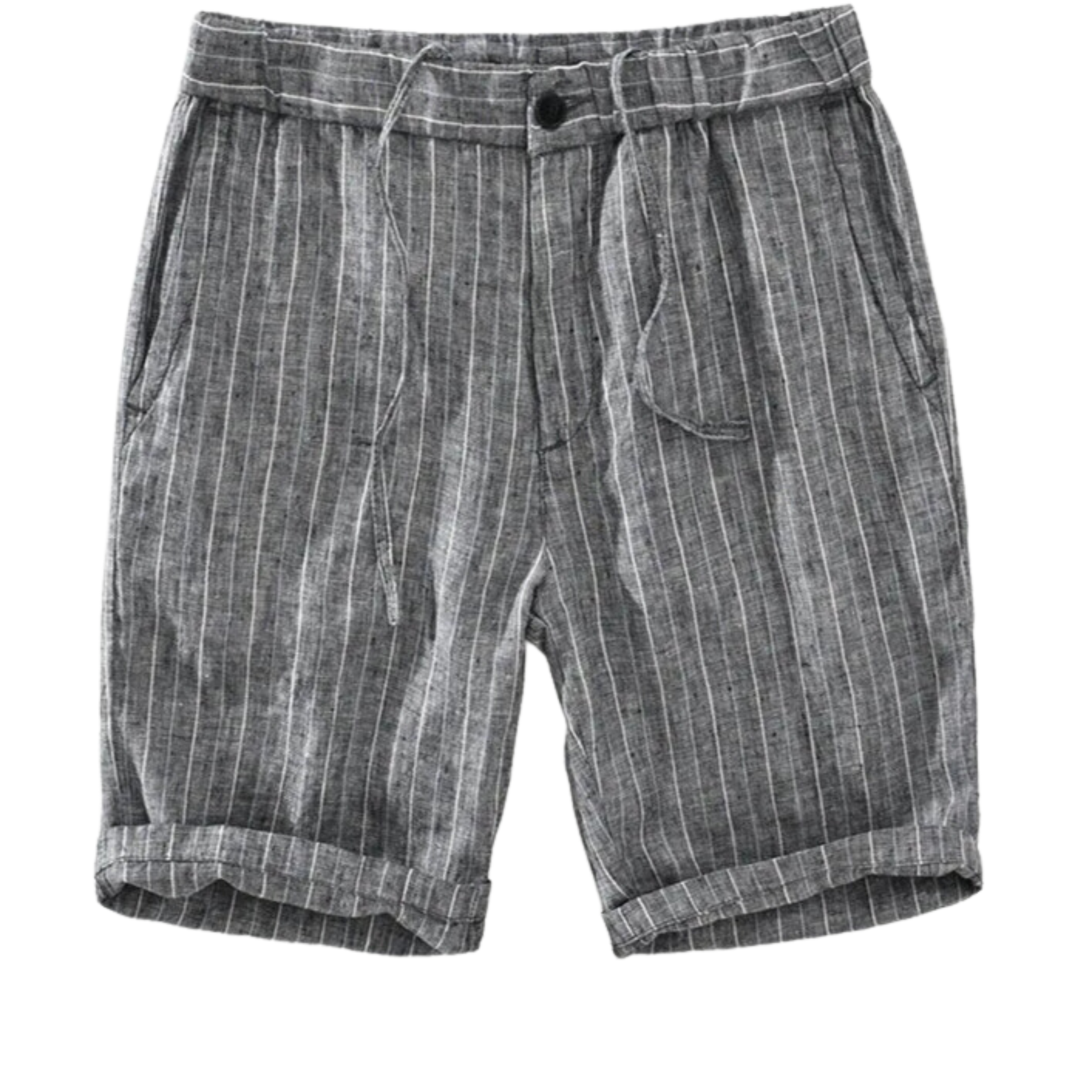 Bermuda de Linho Listrada Masculina Cinza Saint James
