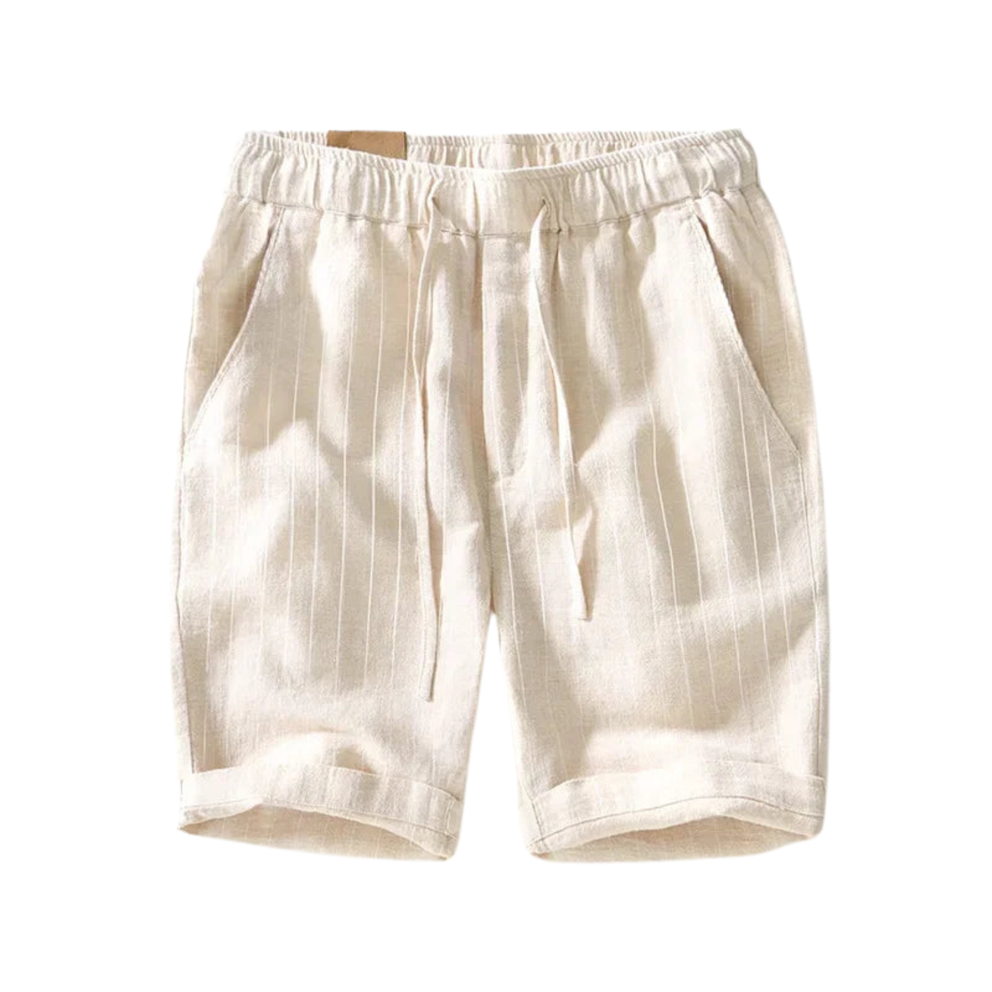 Bermuda de Linho Listras Masculina Bege listrada Saint James