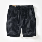 Bermuda de Linho Listras Masculina  Preto listrada Saint James