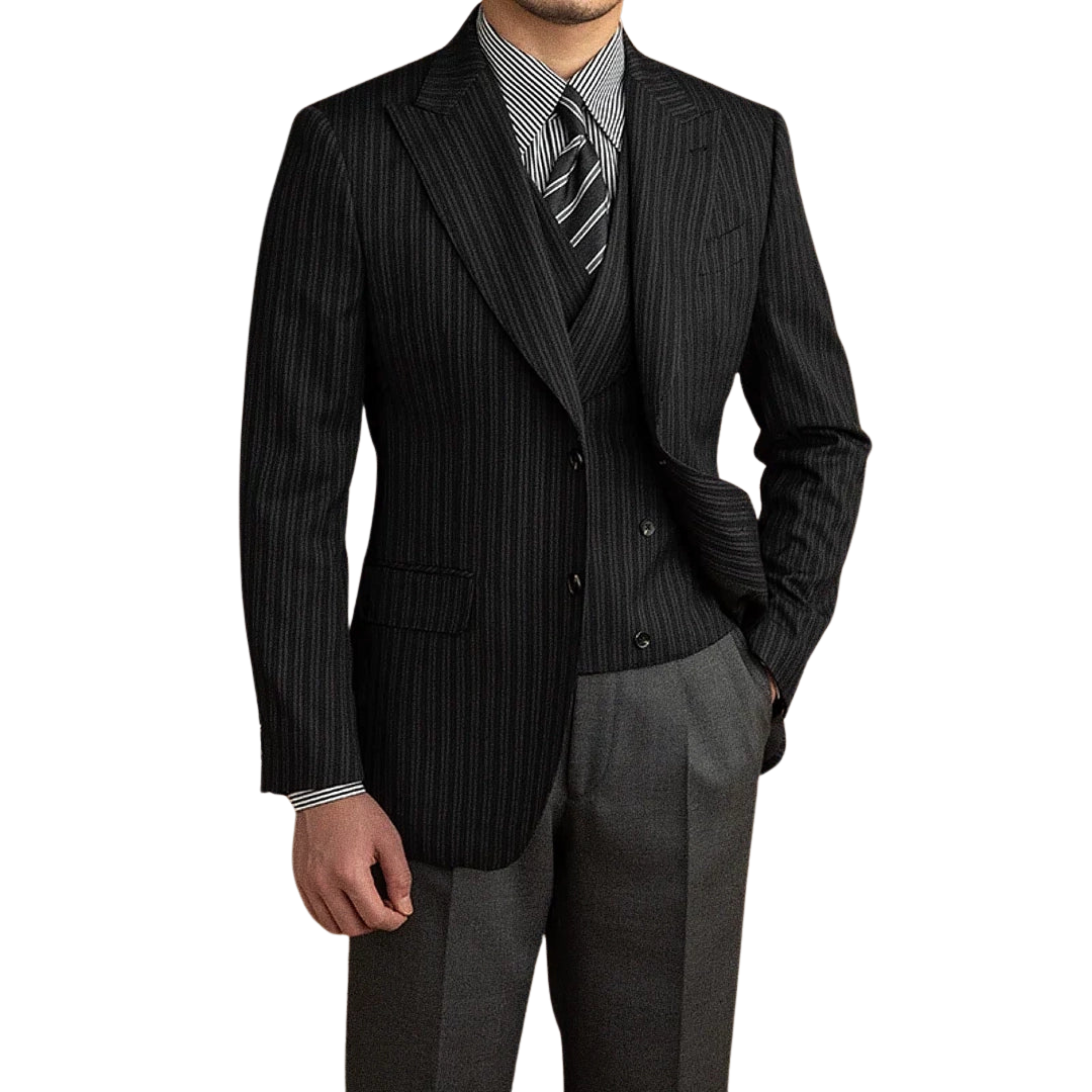 Blazer Masculino Listras Preto Saint James