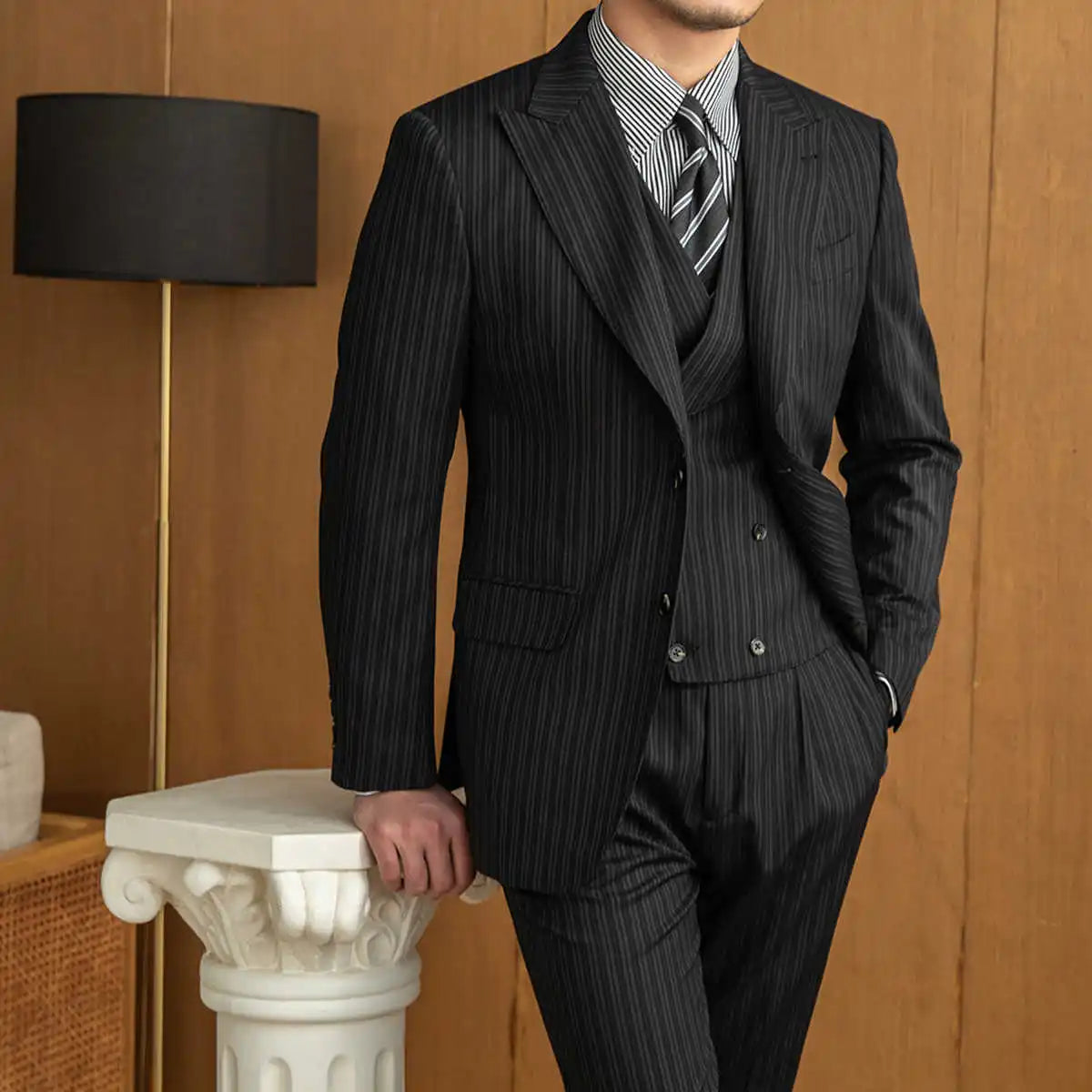 Blazer Masculino Listras Preto Saint James