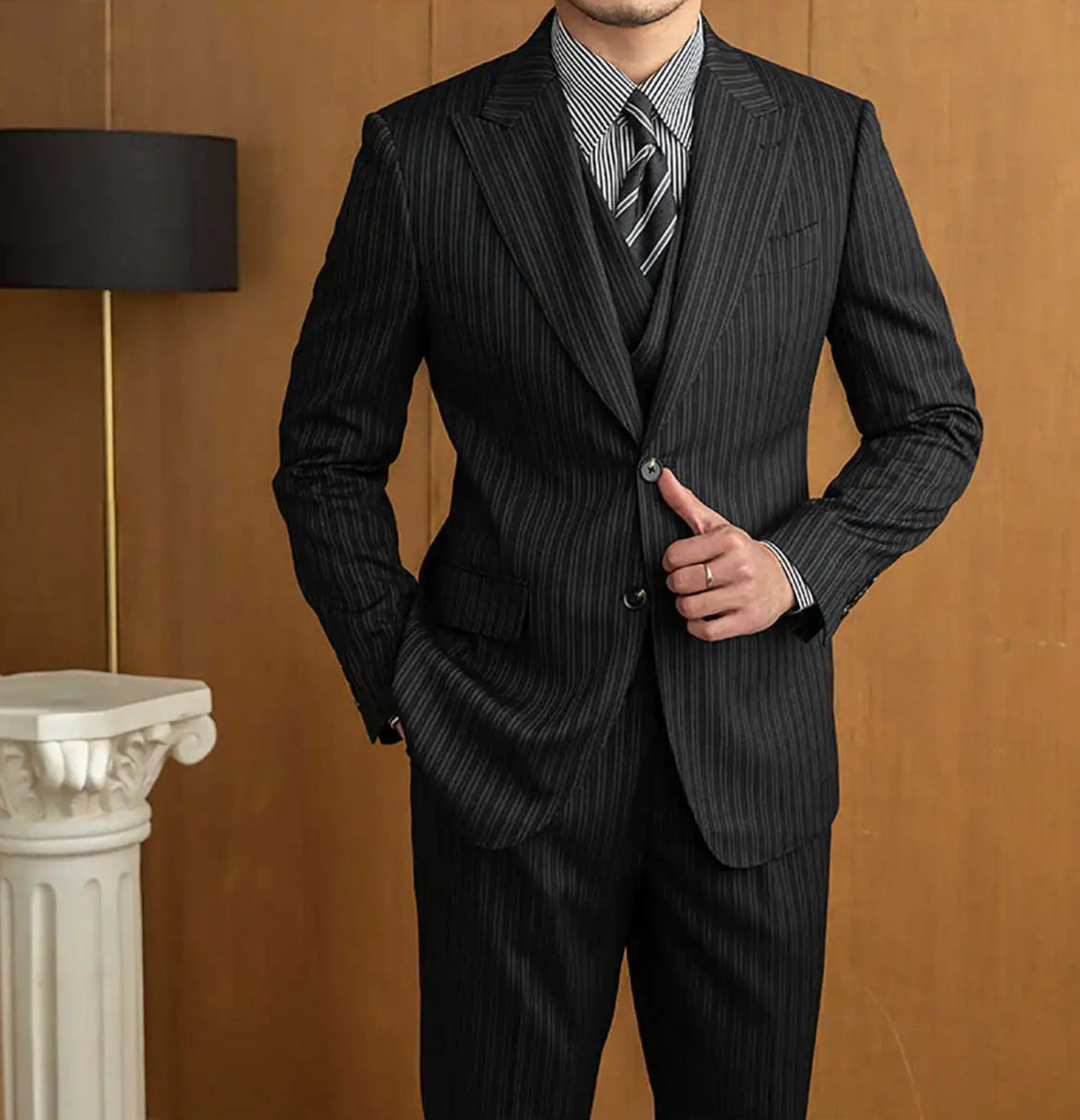 Blazer Masculino Listras Preto Saint James