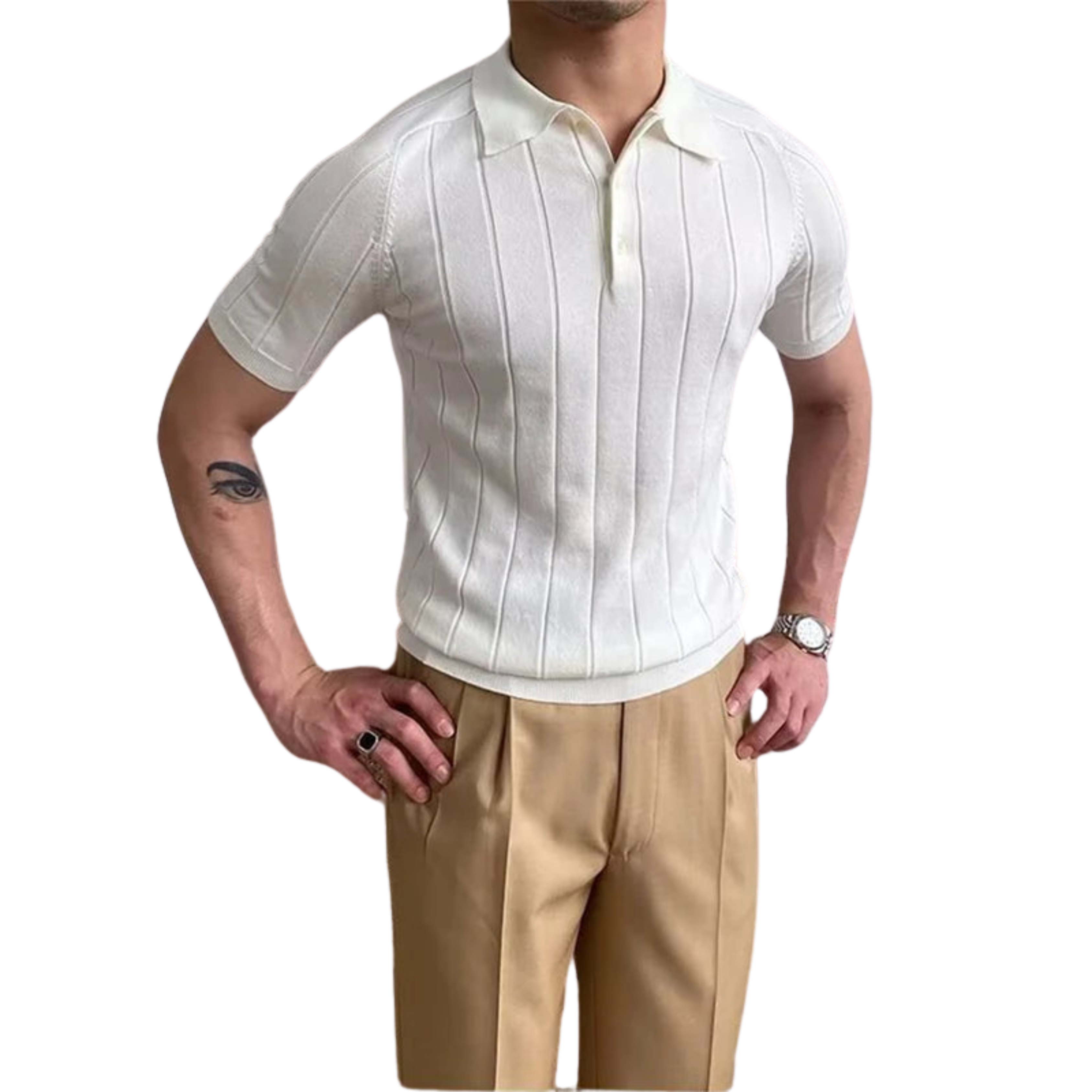 Camisa Polo Slim Atenas Masculina Branco Saint James