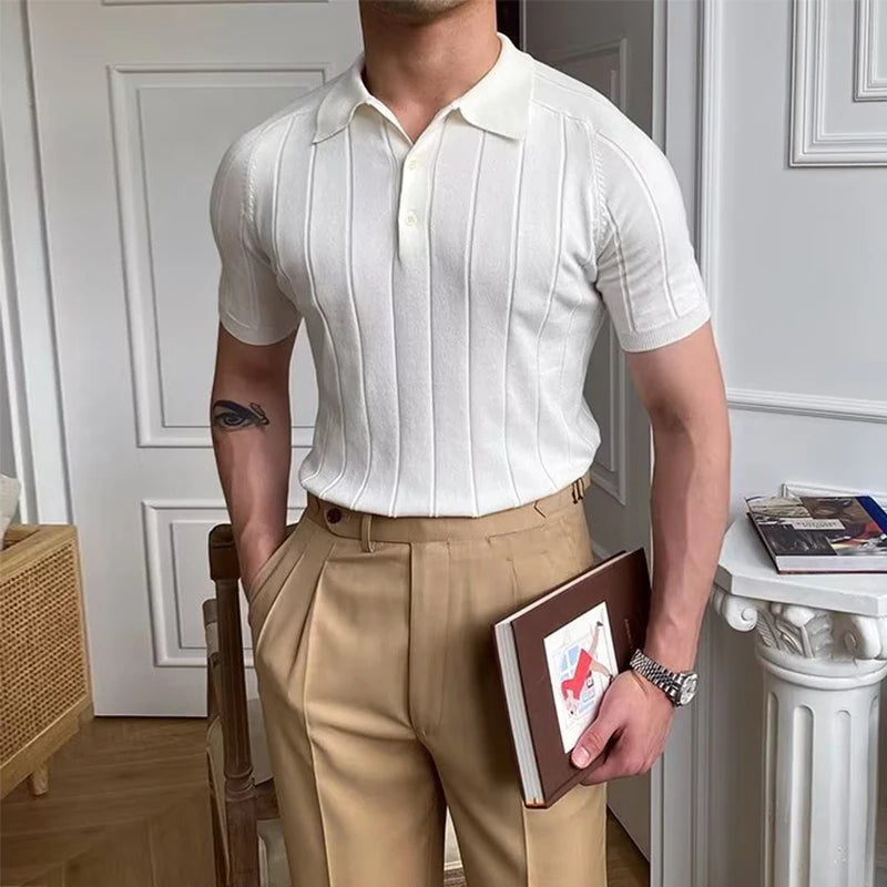 Camisa Polo Slim Atenas Masculina Branco Saint James