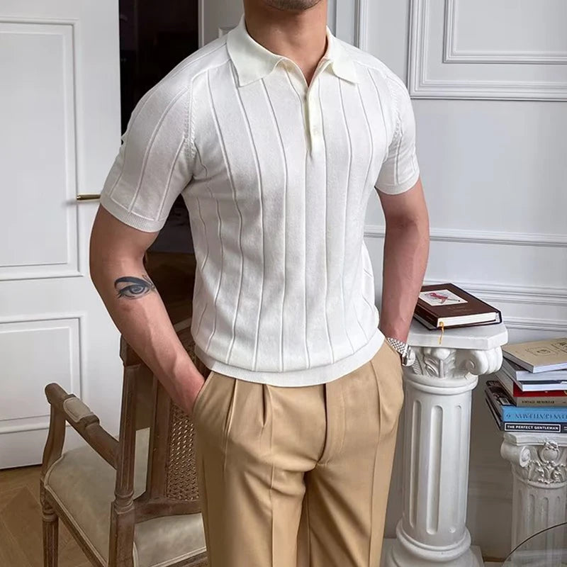 Camisa Polo Slim Atenas Masculina Branco Saint James