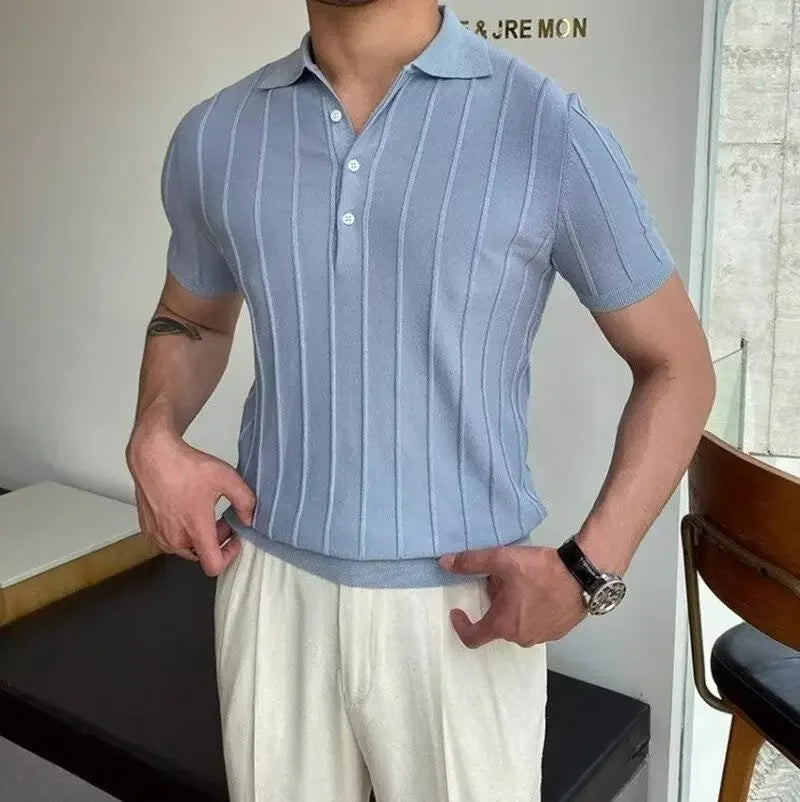 Camisa Azul Clara Polo Slim Tripoli Masculina Saint James 