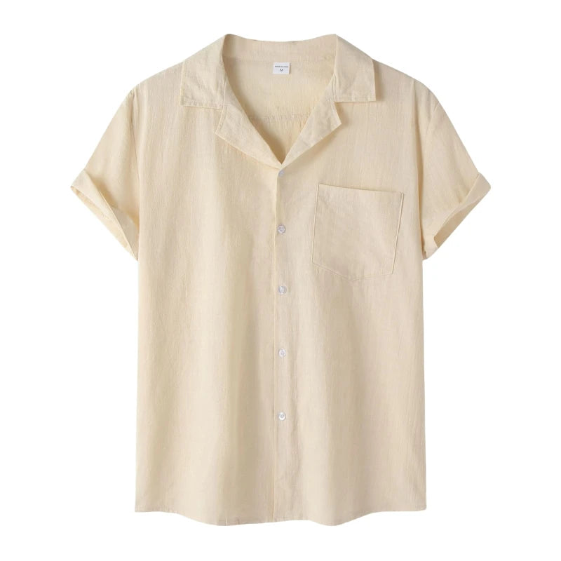 Camisa Puro Linho Bege Masculina Saint James