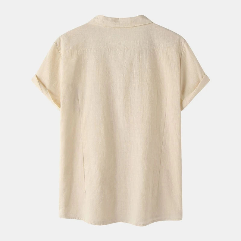 Camisa Puro Linho Bege Masculina Saint James
