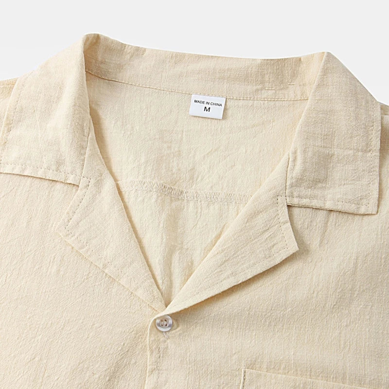 Camisa Puro Linho Bege Masculina Saint James