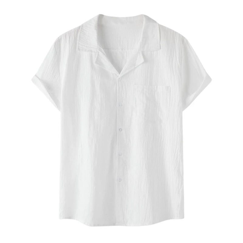 Camisa Puro Linho Branco Masculina Saint James