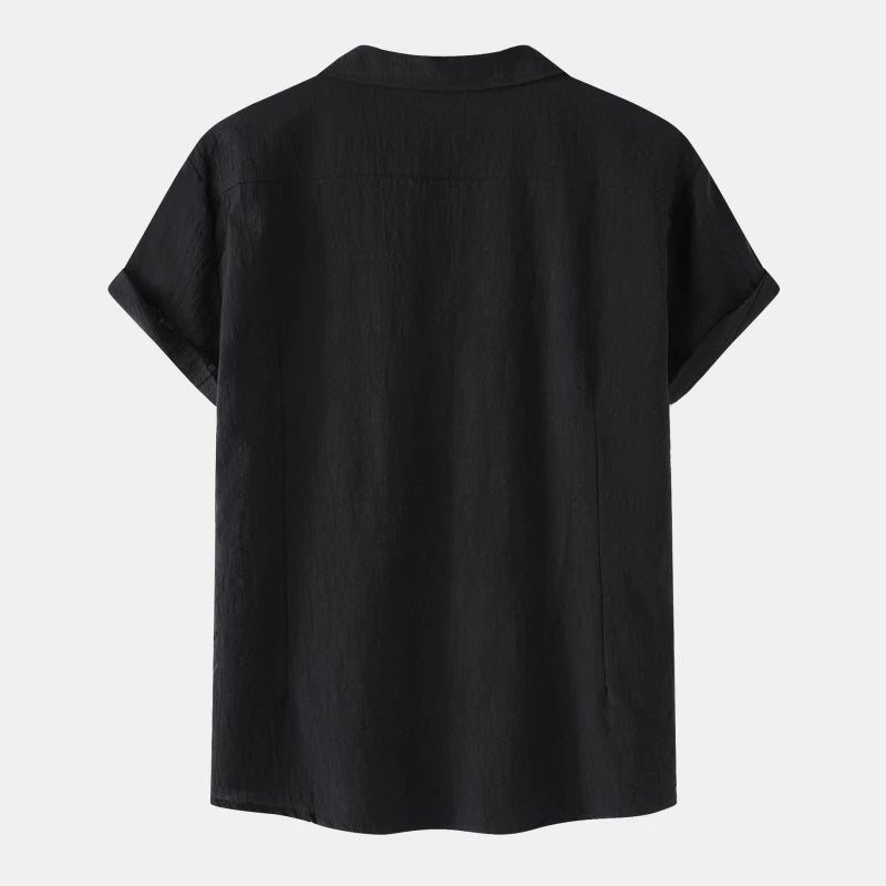Camisa Puro Linho Preto Masculina Saint James