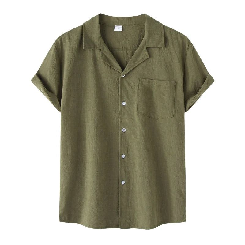Camisa Puro Linho Verde Masculina Saint James