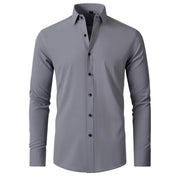 Camisa Social Masculina Lisa Anti Amassado Saint James Cinza