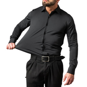 Camisa Social Lisa Anti Amassado Masculina Preta Saint James