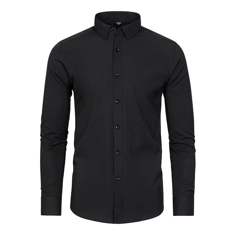 Camisa Social Masculina Lisa Anti Amassado Saint James Preto