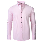  Camisa Social Masculina Lisa Anti Amassado Saint James Rosa