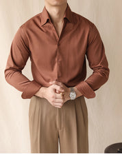 Camisa Social Slim Masculina St. James Terracota