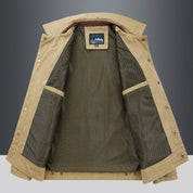 Jaqueta Bomber Militar Casual em Algodão Masculina Bege 