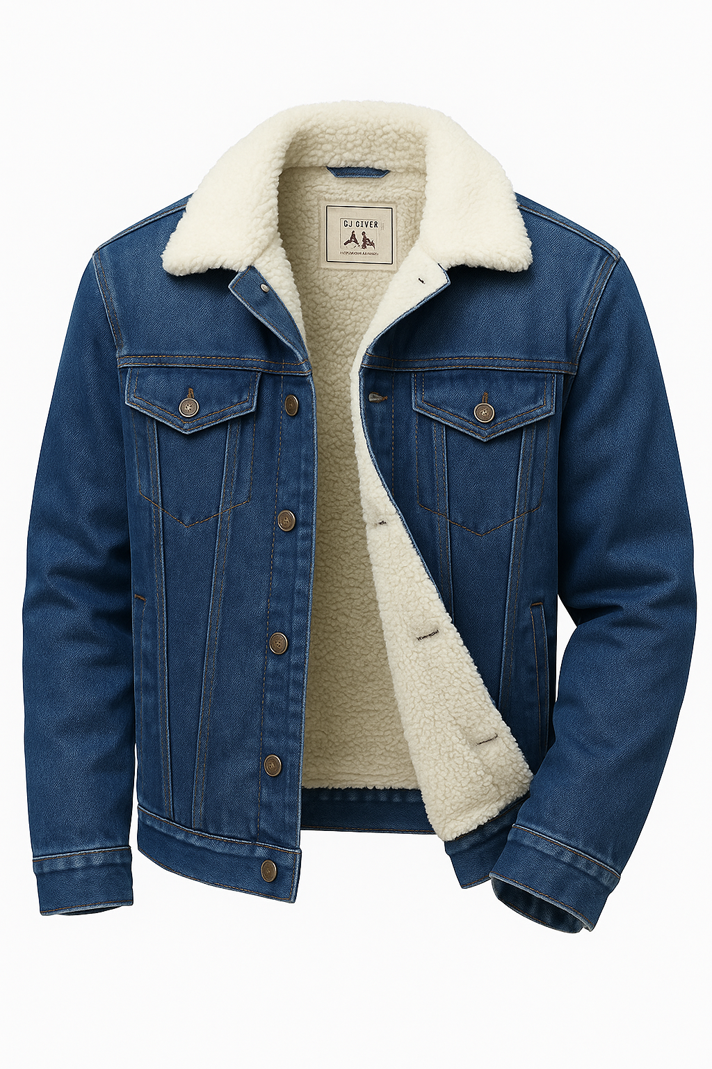 Jaqueta Jeans Azul Masculina com Interior Forrado em Lã Saint James
