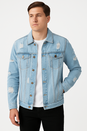 Jaqueta Jeans Destroyed Masculina Saint James