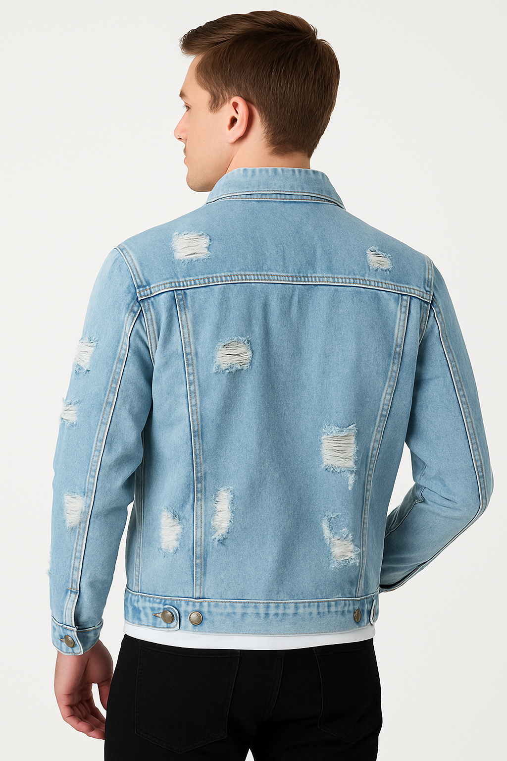 Jaqueta Jeans Destroyed Masculina Saint James 