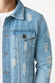 Jaqueta Jeans Destroyed Masculina Saint James