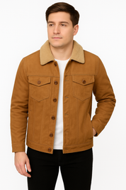 Jaqueta Masculina Caramelo Gola de Lã Saint James