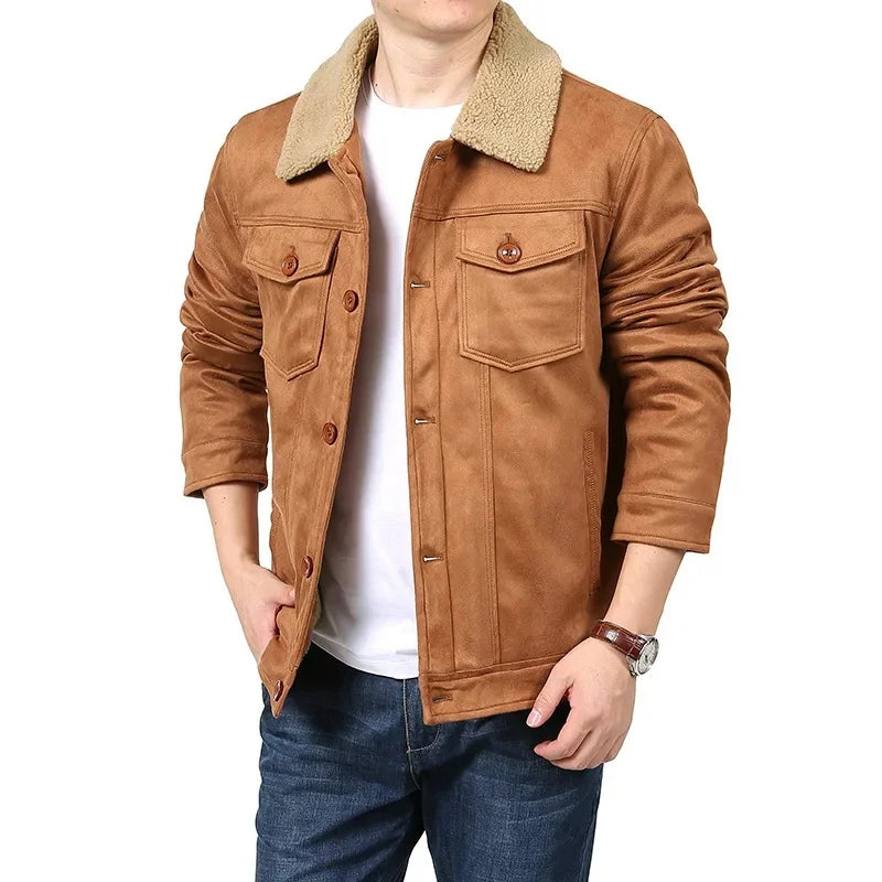 Jaqueta Masculina Caramelo Gola de Lã Saint James