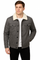 Jaqueta Masculina Cinza Gola de Lã Saint James