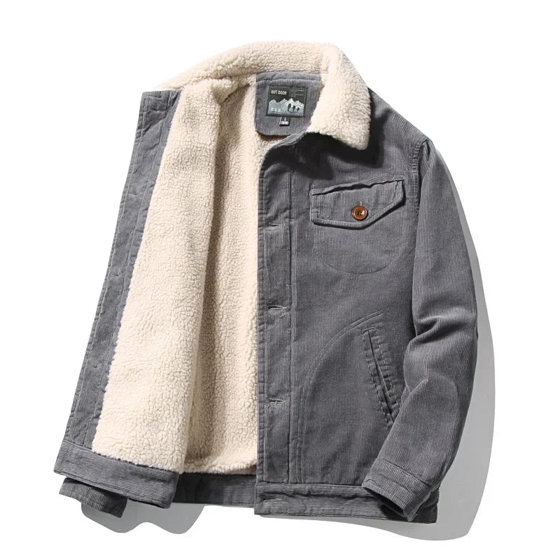  Jaqueta Masculina Cinza de Veludo com Interior Forrado Saint James 