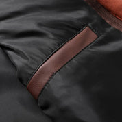 Jaqueta Masculina Em Couro Genuino com Capuz