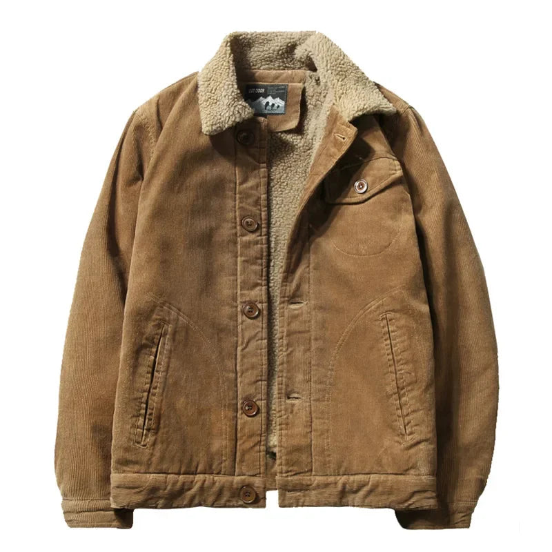 Jaqueta Masculina Marrom de Veludo com Interior Forrado Saint James 