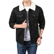 Jaqueta Masculina Preta Gola de Lã Saint James