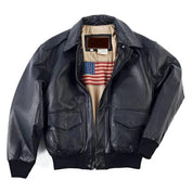 Jaqueta Masculina de Couro Genuino Forrada Masculina Preta America 