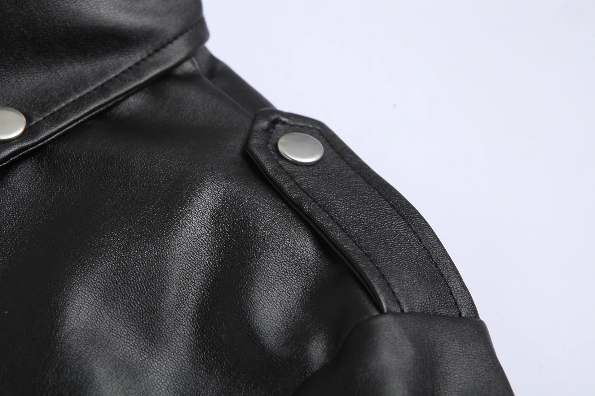 Jaqueta Masculina de Couro Genuino Inverno Preta