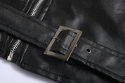 Jaqueta Masculina de Couro Genuino Inverno Preta