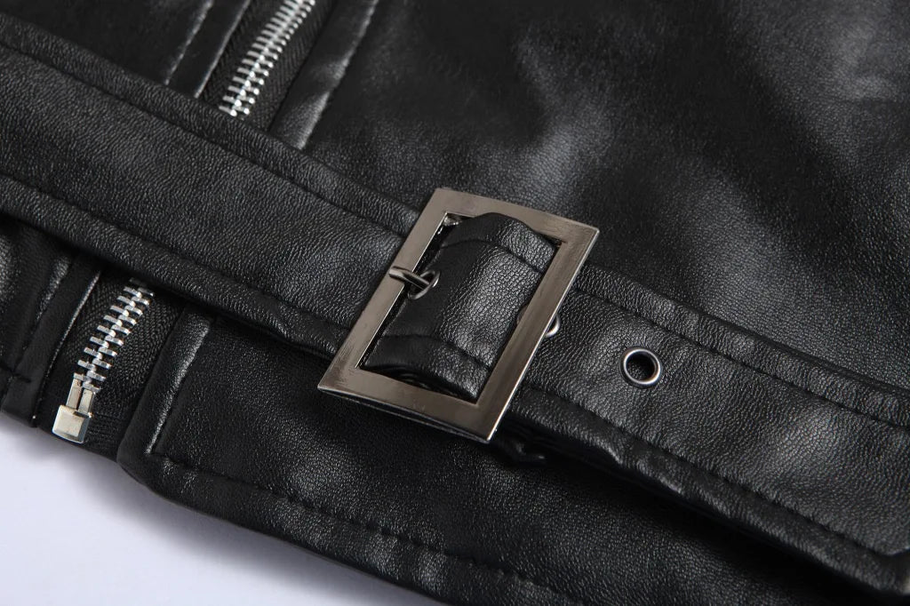 Jaqueta Masculina de Couro Genuino Inverno Preta
