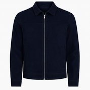 Jaqueta de Couro Camurça Azul Masculina Saint James 