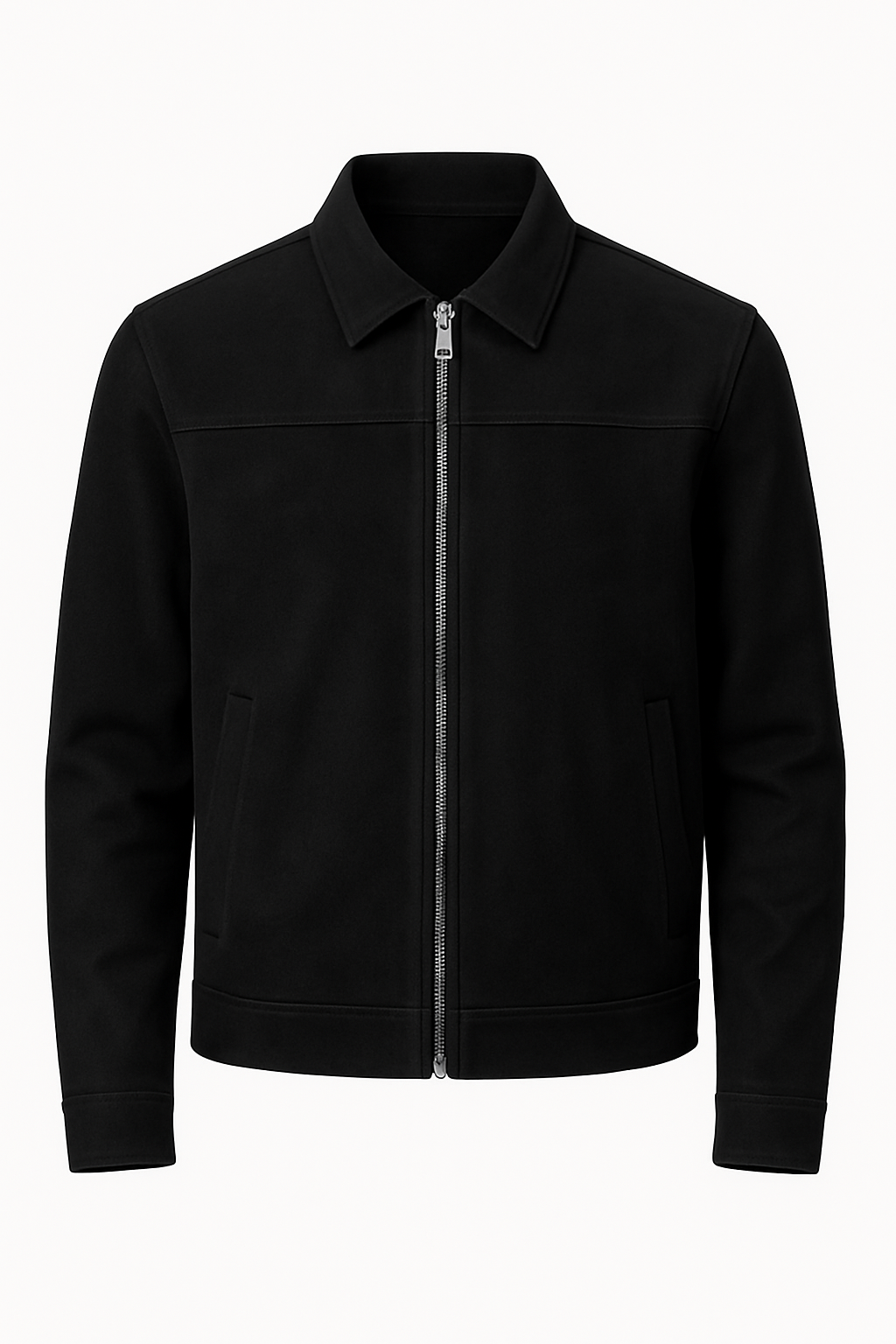 Jaqueta de Couro Preta Camurça Azul Masculina Saint James 