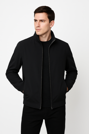 Jaqueta de Inverno Masculina Sem Capuz Térmica Forrada Preta 