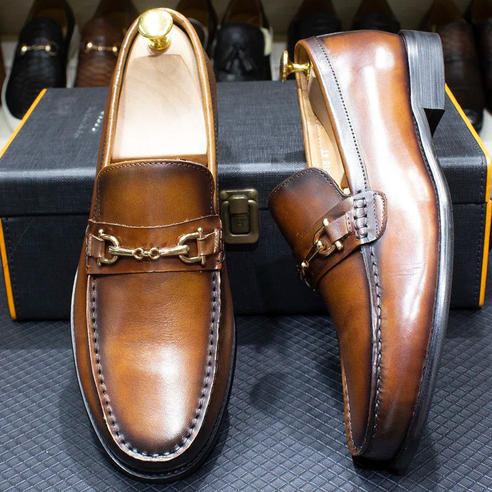 Mocassim Clássico Social de Couro Marrom Saint James