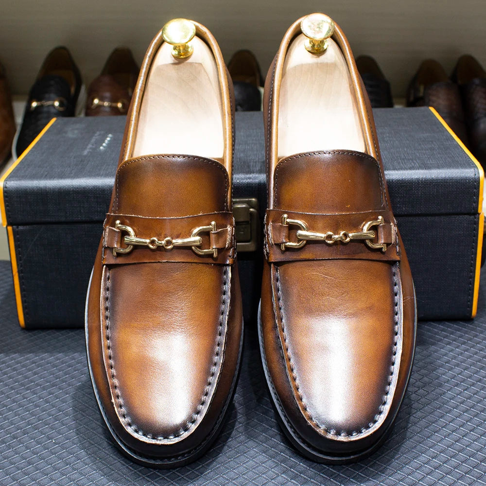 Mocassim Clássico Social de Couro Marrom Saint James