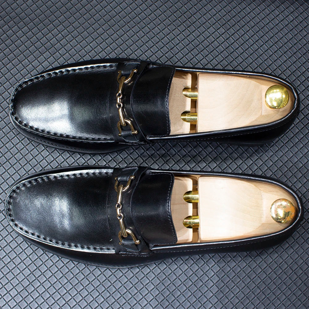 Mocassim Clássico Social de Couro Preto Saint James