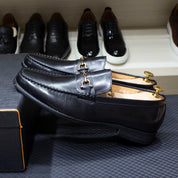 Mocassim Clássico Social de Couro Preto Saint James
