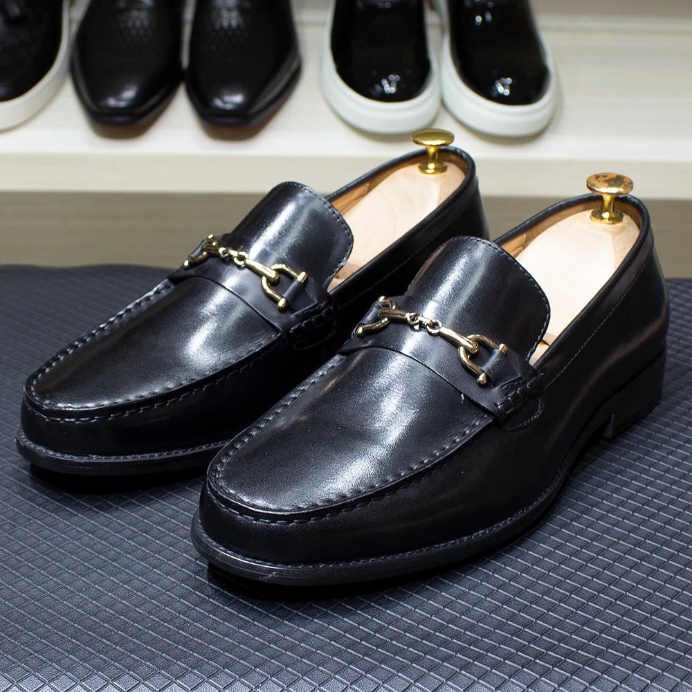 Mocassim Clássico Social de Couro Preto Saint James
