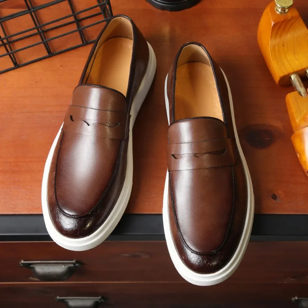 Mocassim de Couro Slip On Masculino Saint James