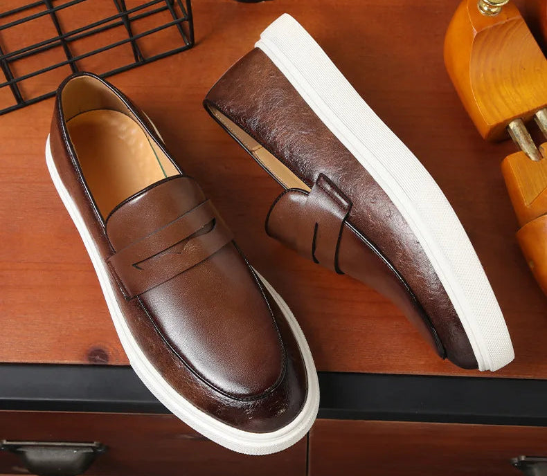 Mocassim de Couro Slip On Masculino Saint James