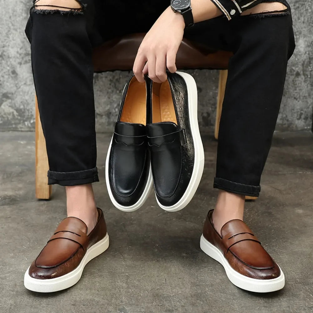 Mocassim de Couro Slip On Masculino Saint James