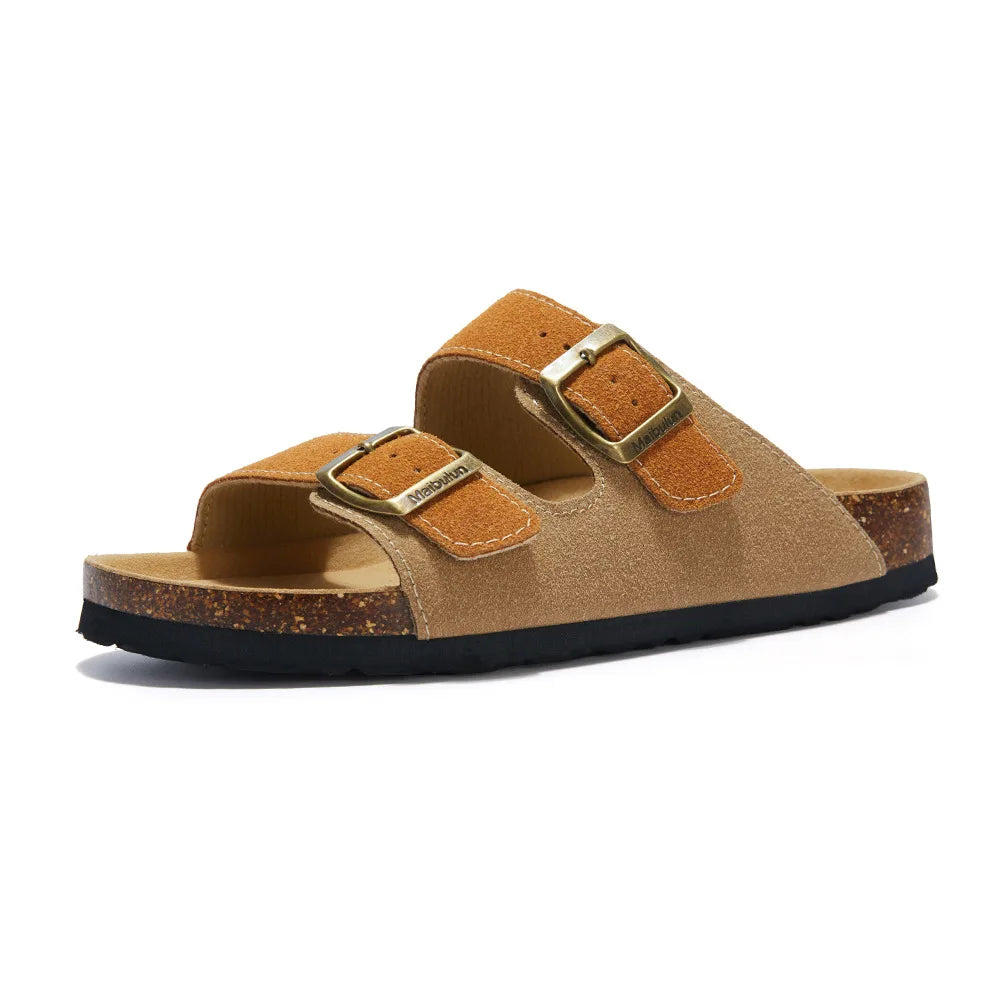 Sandália Masculina Fivela Dupla Caramelo e Marrom Saint James 
