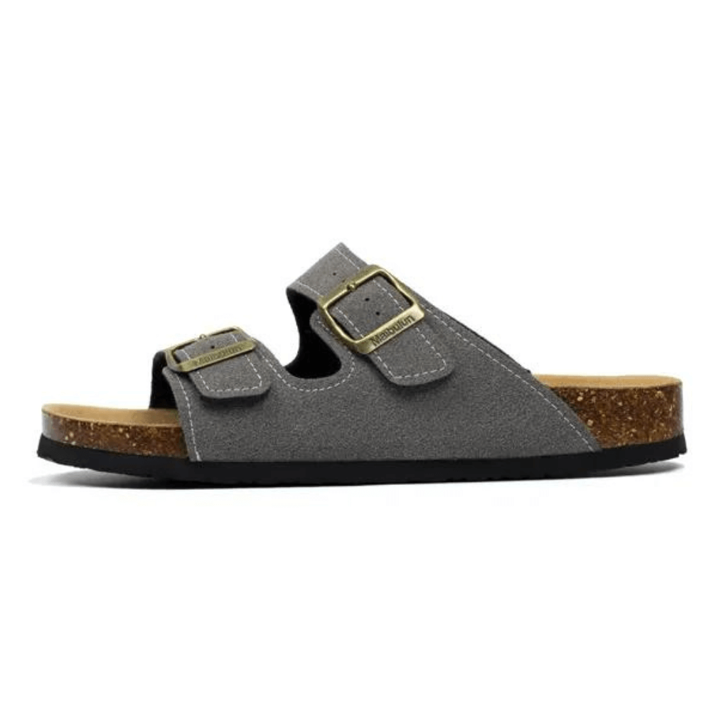 Sandália Masculina Cinza Escuro Fivela Dupla Saint James 